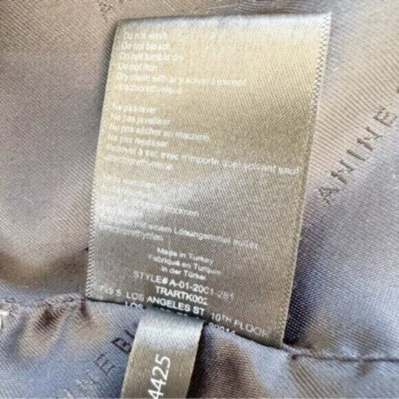 Anine Bing Diana Houndstooth Plaid Black Tan Double Breasted Blazer Size XL - Picture 14 of 14